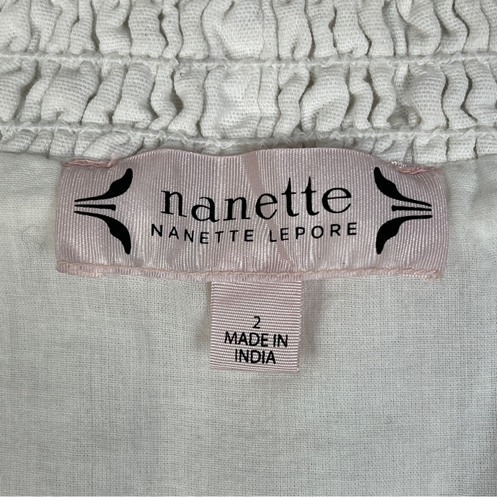 NANETTE LEPORE embroidered lined linen cotton boho lightweight jacket NEW size 2 - Picture 2 of 14